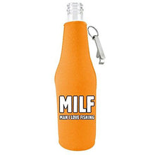 Load image into Gallery viewer, MILF, Man I Love Fishing Beer Bottle Coolie With Opener