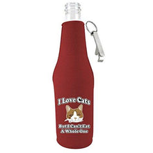 Load image into Gallery viewer, I Love Cats Funny Beer Bottle Coolie With Opener