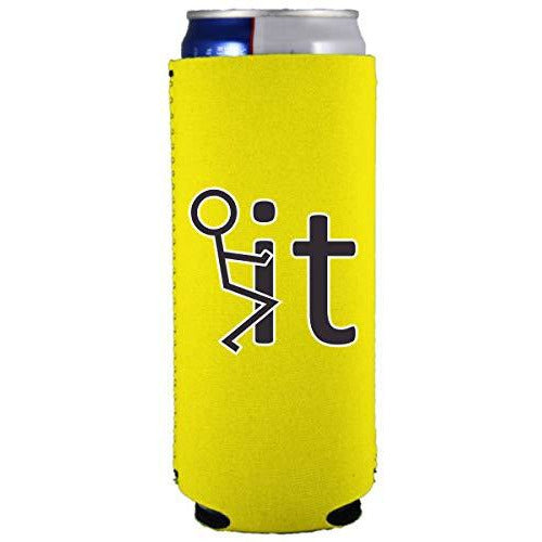 slim can koozie with fuck it design