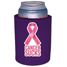 Load image into Gallery viewer, Cancer Sucks Thick Foam "Old School" Can Coolie