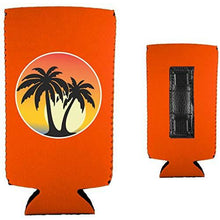 Load image into Gallery viewer, Palm Tree Sunset Magnetic Slim Can Coolie