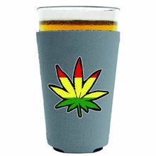 Load image into Gallery viewer, Rasta Leaf Pint Glass Coolie