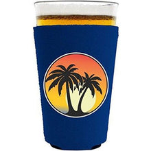 Load image into Gallery viewer, Palm Tree Sunset Pint Glass Coolie