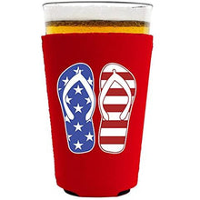 Load image into Gallery viewer, Stars and Stripes Flip Flop Neoprene Pint Glass Coolie