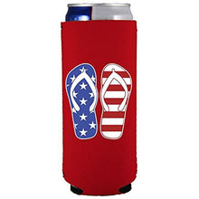 Load image into Gallery viewer, Stars and Stripes Flip Flop Slim Can Coolie