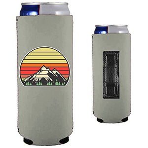 Retro Mountains Magnetic Slim Can Coolie