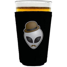 Load image into Gallery viewer, pint glass koozie with alien design
