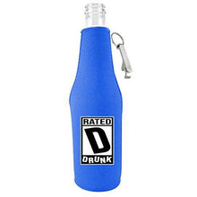 Load image into Gallery viewer, Rated D for Drunk Beer Bottle Coolie With Opener