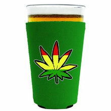 Load image into Gallery viewer, Rasta Leaf Pint Glass Coolie
