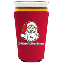 Load image into Gallery viewer, pint glass koozie with i watch you when you sleep design