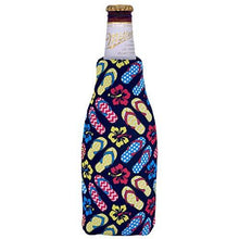 Load image into Gallery viewer, Flip Flop Pattern zipper Beer Bottle koozie
