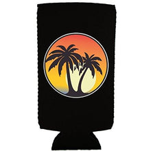 Load image into Gallery viewer, Palm Tree Sunset Slim Can Coolie