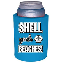 Load image into Gallery viewer, Shell Yeah Beaches Thick Foam"Old School" Regular Can Coolie