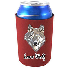 Load image into Gallery viewer, can koozie with lone wolf design