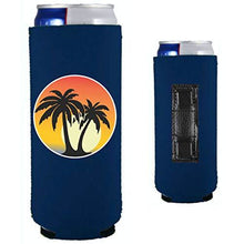 Load image into Gallery viewer, Palm Tree Sunset Magnetic Slim Can Coolie