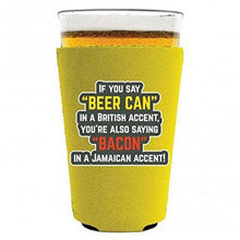 Load image into Gallery viewer, Beer Can Bacon Accents Pint Glass Coolie