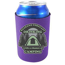 Load image into Gallery viewer, Weekend Forecast Drinking with a Chance of Camping Can Coolie