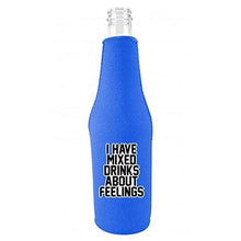 Load image into Gallery viewer, I Have Mixed Drinks About Feelings Beer Bottle Coolie