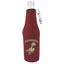 Load image into Gallery viewer, Drunkasaurus Beer Bottle Coolie With Opener