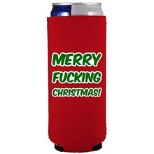 Load image into Gallery viewer, Merry Fucking Christmas Happy Fucking New Year Slim Can Coolies