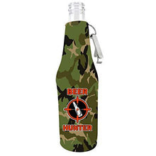 Load image into Gallery viewer, Beer Hunter Zipper Beer Bottle Coolie With Opener