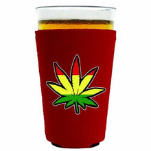 Load image into Gallery viewer, Rasta Leaf Pint Glass Coolie