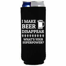 Load image into Gallery viewer, 12 oz slim can koozie with i make beer disappear design