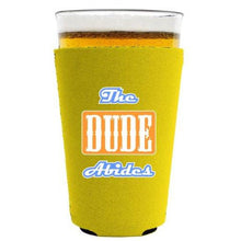 Load image into Gallery viewer, The Dude Abides Pint Glass Coolie