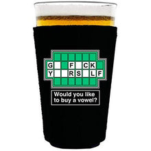 Load image into Gallery viewer, pint glass koozie with go f yourself design
