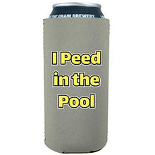 Load image into Gallery viewer, 16 oz can koozie with i peed in pool design