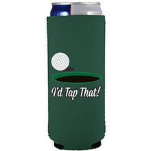 Load image into Gallery viewer, slim can koozie with id tap that design