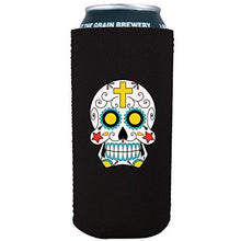 Load image into Gallery viewer, 16 oz koozie with sugar skull design