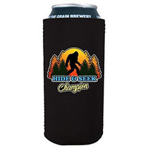 Load image into Gallery viewer, 16oz can koozie with bigfoot hide and seek champion funny design
