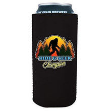 Load image into Gallery viewer, 16oz can koozie with bigfoot hide and seek champion funny design