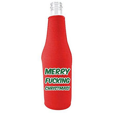 Load image into Gallery viewer, Merry Fucking Christmas and Happy Fucking New Year Beer Bottle Coolie Set