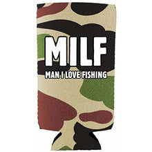 Load image into Gallery viewer, Milf Man I Love Fishing Slim 12 oz Can Coolie
