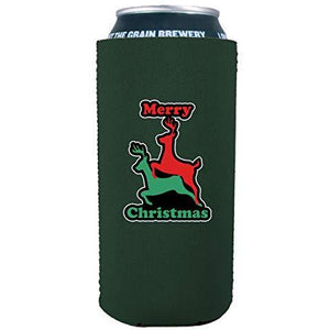 Merry Christmas Reindeer Humping 16 oz. Can Coolie
