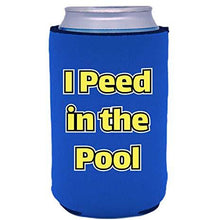 Load image into Gallery viewer, can koozie with i peed in the pool design