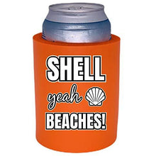 Load image into Gallery viewer, Shell Yeah Beaches Thick Foam"Old School" Regular Can Coolie