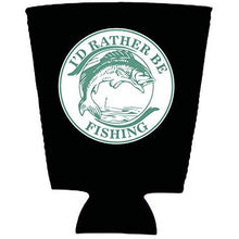 Load image into Gallery viewer, I'd Rather Be Fishing Neoprene Collapsible Pint Glass Coolie