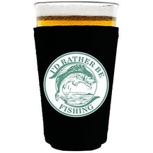 Load image into Gallery viewer, I'd Rather Be Fishing Neoprene Collapsible Pint Glass Coolie