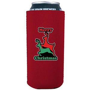 Merry Christmas Reindeer Humping 16 oz. Can Coolie