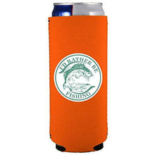 Load image into Gallery viewer, I'd Rather Be Fishing Slim 12 oz Can Coolie
