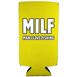 Milf Man I Love Fishing Slim 12 oz Can Coolie