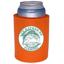 Load image into Gallery viewer, orange old school thick foam i'd rather be fishing design