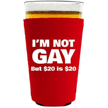 Load image into Gallery viewer, I'm Not Gay Pint Glass Coolie