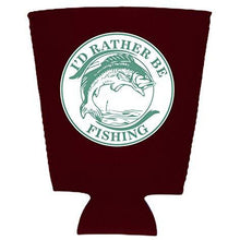 Load image into Gallery viewer, I'd Rather Be Fishing Neoprene Collapsible Pint Glass Coolie