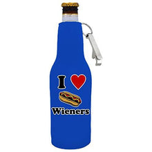 Load image into Gallery viewer, I Love Wieners Beer Bottle Coolie With Opener