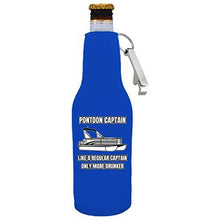 Load image into Gallery viewer, Pontoon Captain Beer Bottle Coolie with Opener Attached