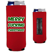 Load image into Gallery viewer, Merry Fucking Christmas and Happy Fucking New Year Magnetic Slim Can Coolies